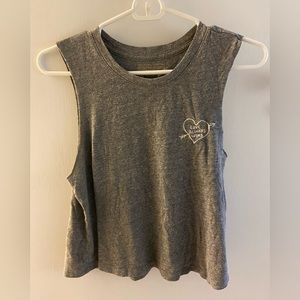 spiritual gangster muscle tee - grey/graphic on corner